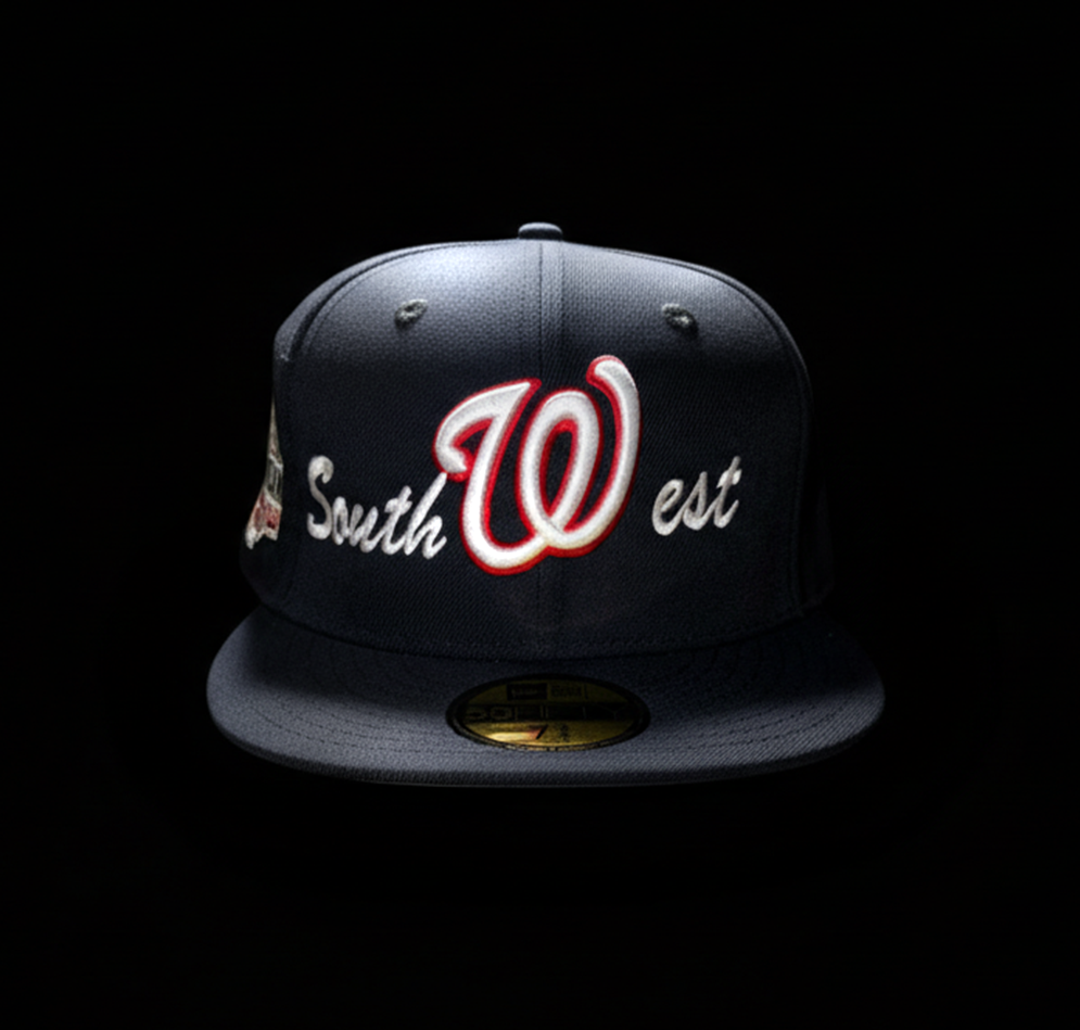 SOUTH WEST BLACK/RED FITTED HAT