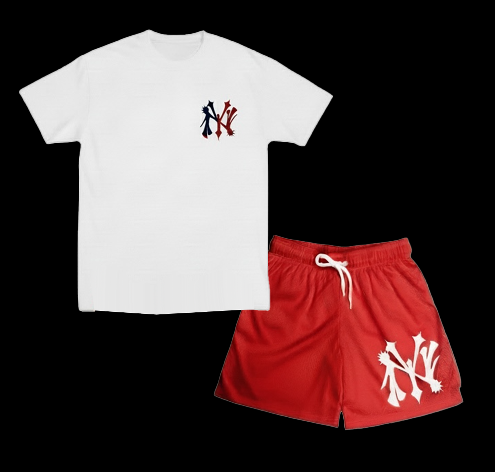 NY RED SHORTS SET