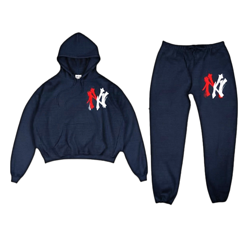 NY NAVY BLUE HOODIE SET
