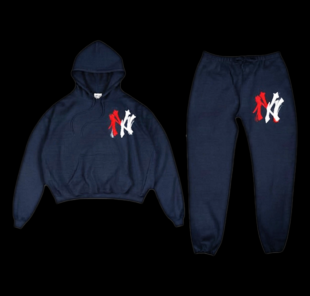NY NAVY BLUE HOODIE SET