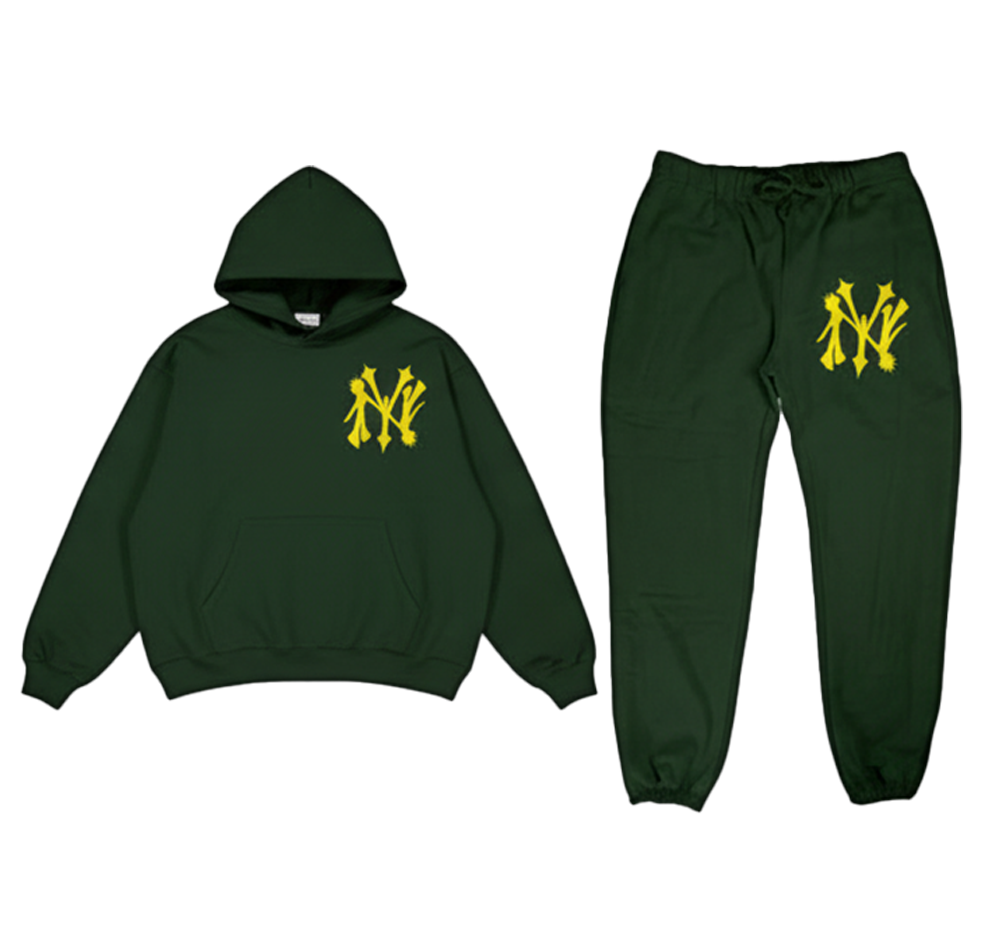NY GREEN HOODIE SET