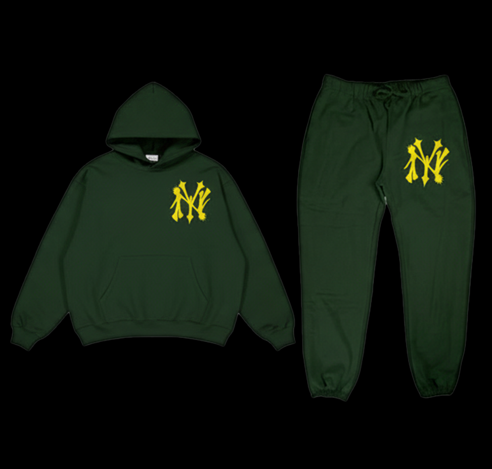 NY GREEN HOODIE SET